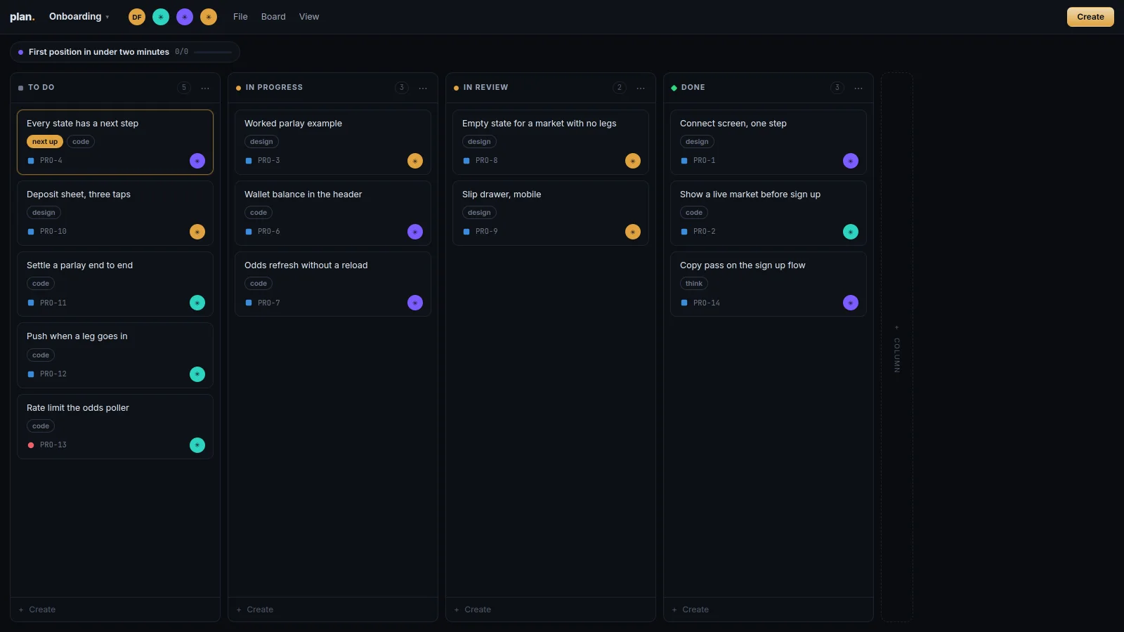 pro — task board driven by agents